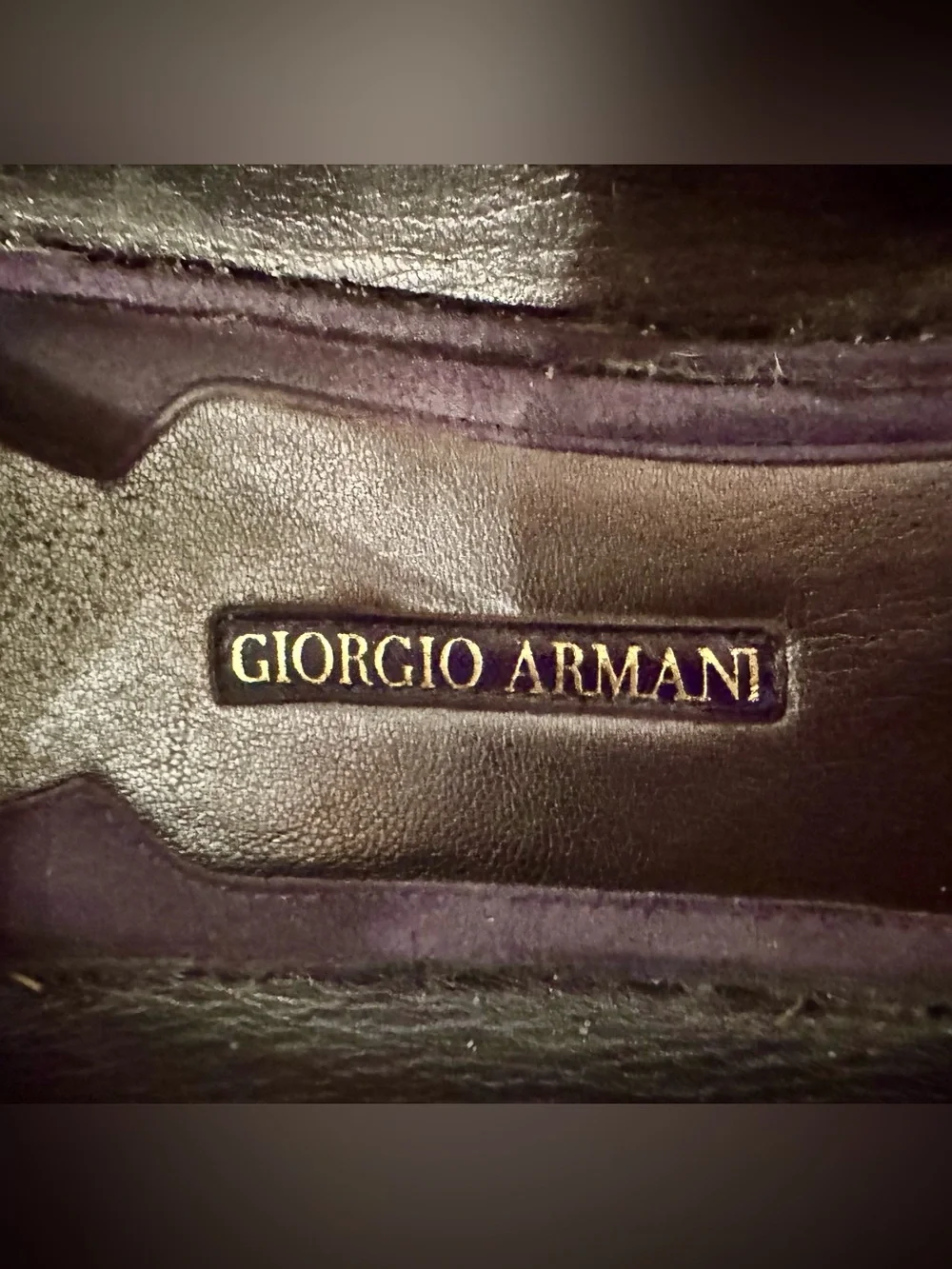 Giorgio Armani Deep Purple Suede Pointed-Toe Flats with Crystal Accent - 39.5